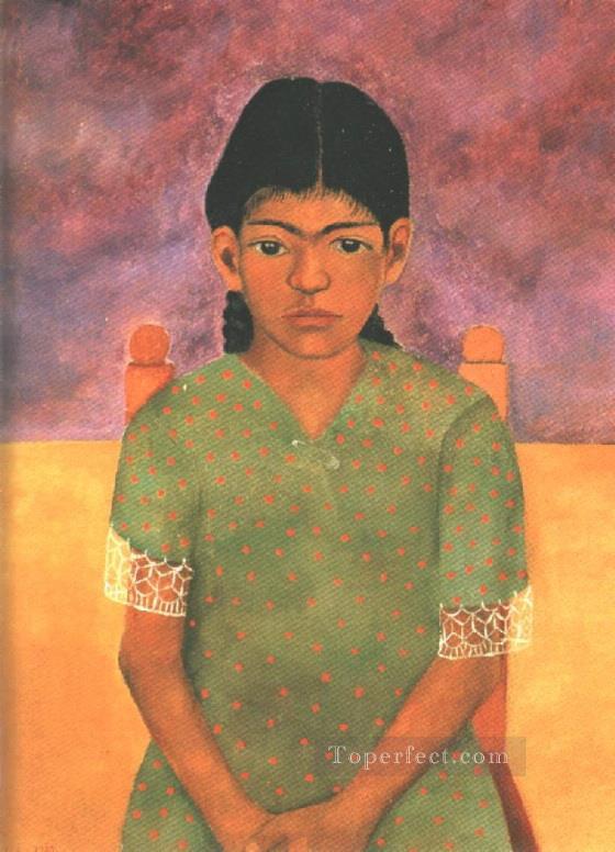 Portrait of Virginia Little Girl feminism Frida Kahlo Oil Paintings